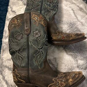 Dan Post Leather Cowboy Boots in Rich Brown